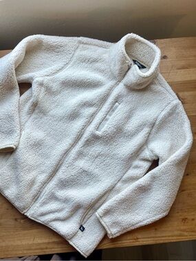 Eddie Bauer Women’s Large Cream Zip Up Fleece Jacket